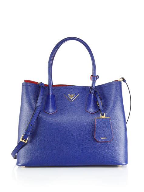 prada saffiano double bag blue|prada saffiano bags for sale.